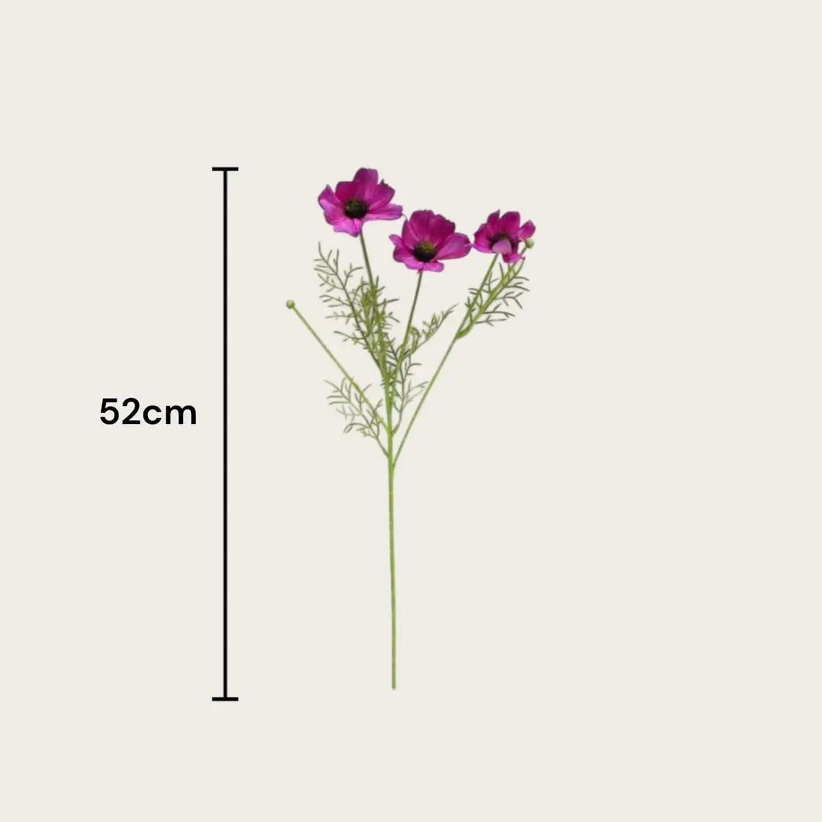 3D echte Chrysantheme lila | Kunstblume aus Seide | Länge 52cm QMF Trading