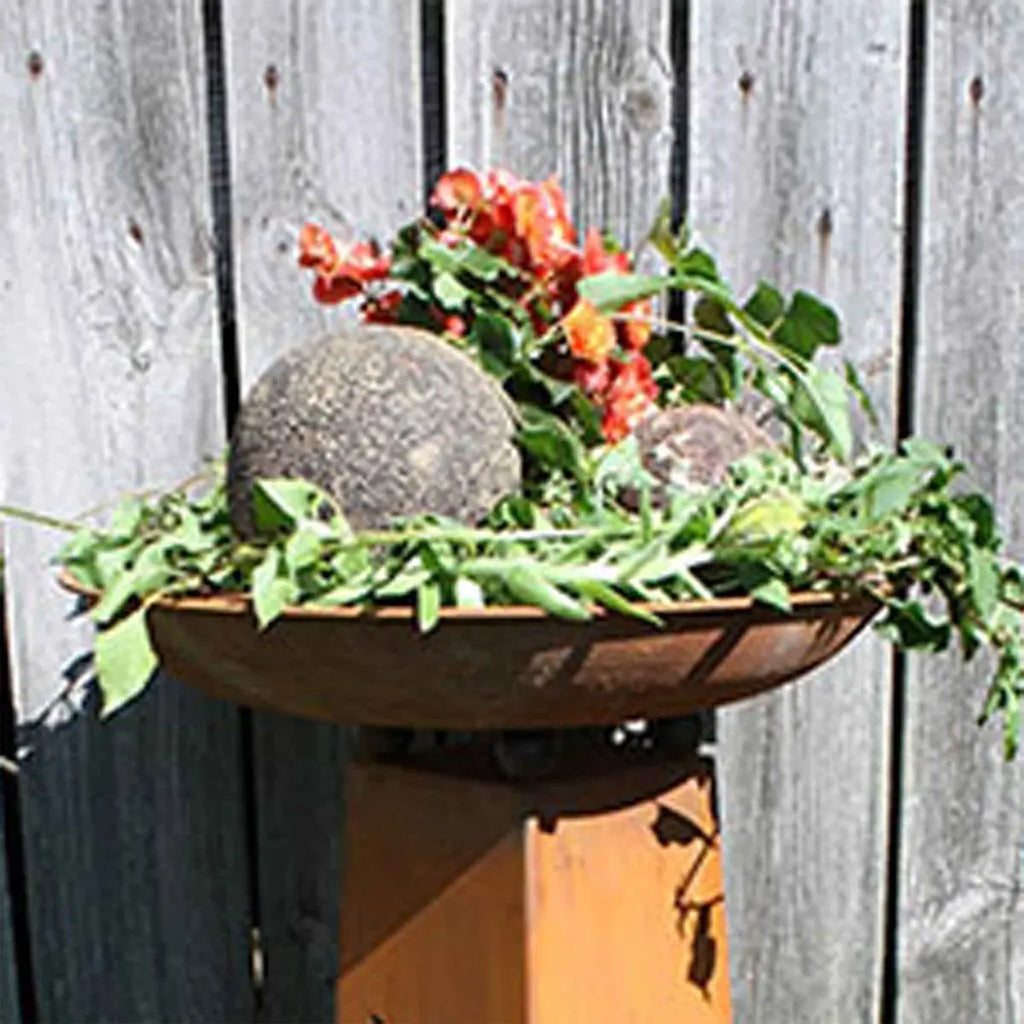 Rostige Pflanzschale Ø 47 cm aus Metall – mit Ablaufloch - Pille Gartenwelt