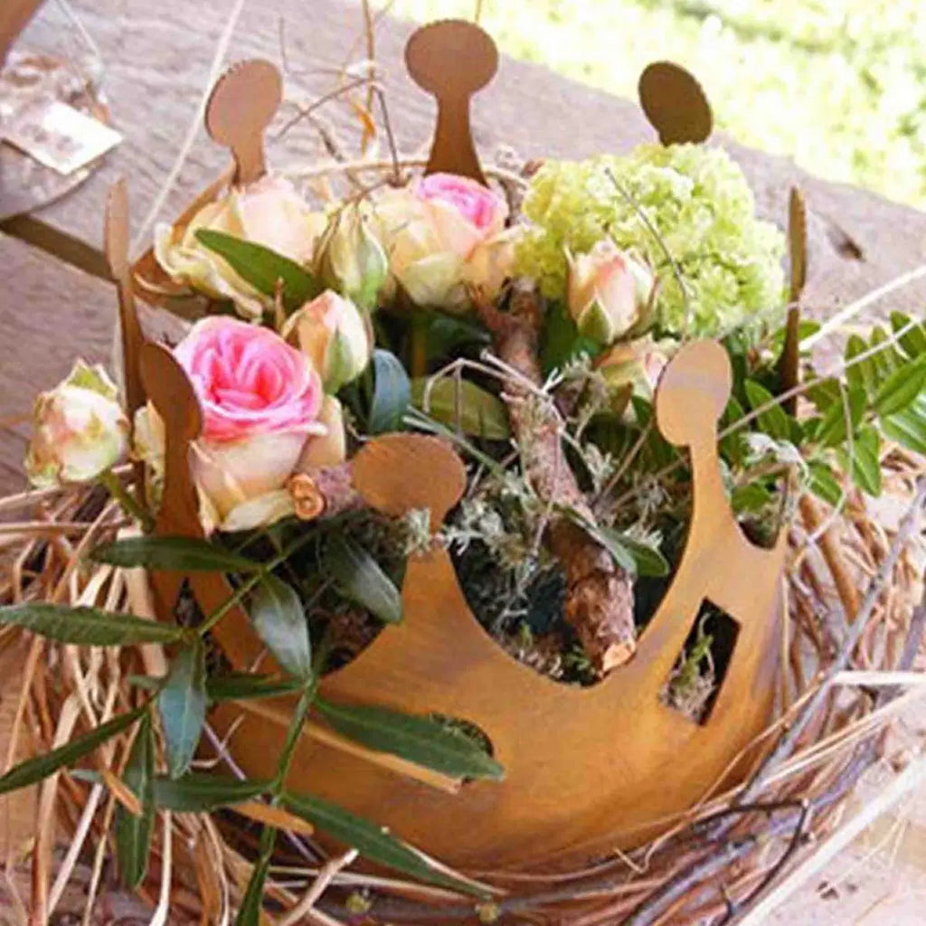 Edelrost Deko Krone – Metall Krone Vintage, 5 Größen (7–22 cm) - Pille Gartenwelt