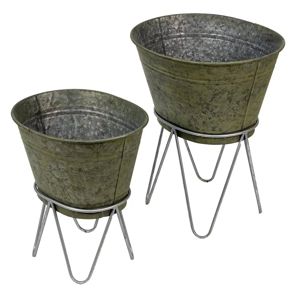 Pflanztopf 2er Set Deko-Pflanzenhalter (2) 46x38x26/56/37x31x23/43 cm Clayre & Eef.