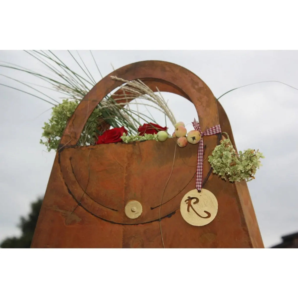 Edelrost Deko Tasche zum Bepflanzen – Metall Pflanzgefäß 3 Größen/Set - Pille Gartenwelt