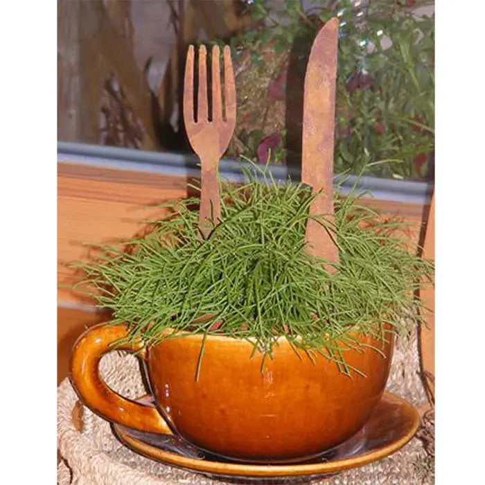 Edelrost Besteck zum Hängen – Messer & Gabel Metall Deko 20 cm - Pille Gartenwelt
