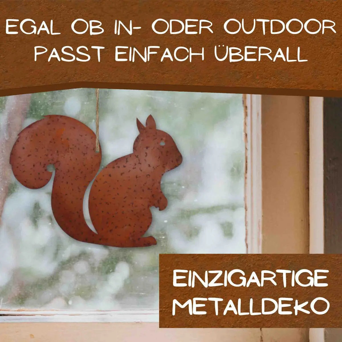 Edelrost Eichhörnchen „Kecki“ – Herbstdeko aus Metall zum Hängen/Stehen - Pille Gartenwelt