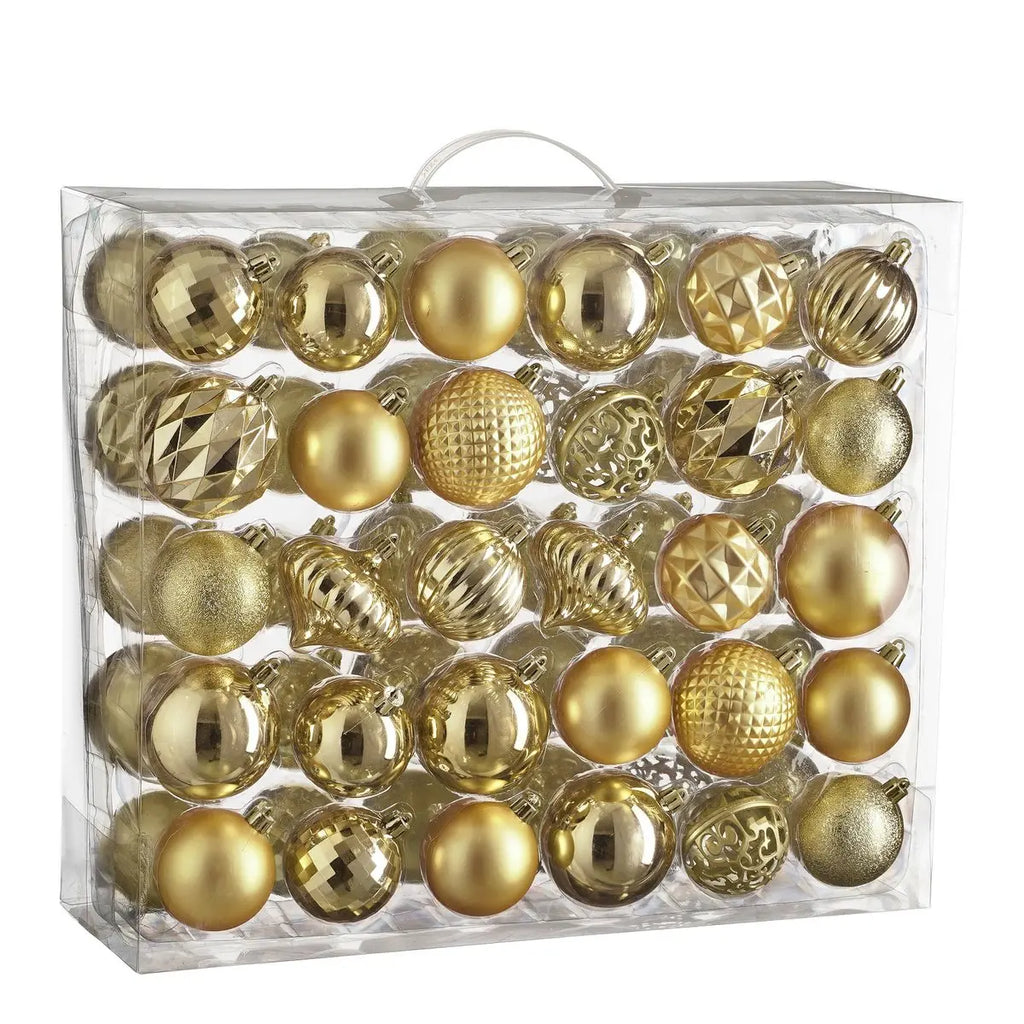 Weihnachtskugeln Gold bruchsicher – 60er Set Ø7 cm aus recyceltem Polystyrol - Pille Gartenwelt
