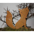 Edelrost Fuchs Dekofigur – Metall Tierfigur mit Bodenplatte 30 cm - Pille Gartenwelt