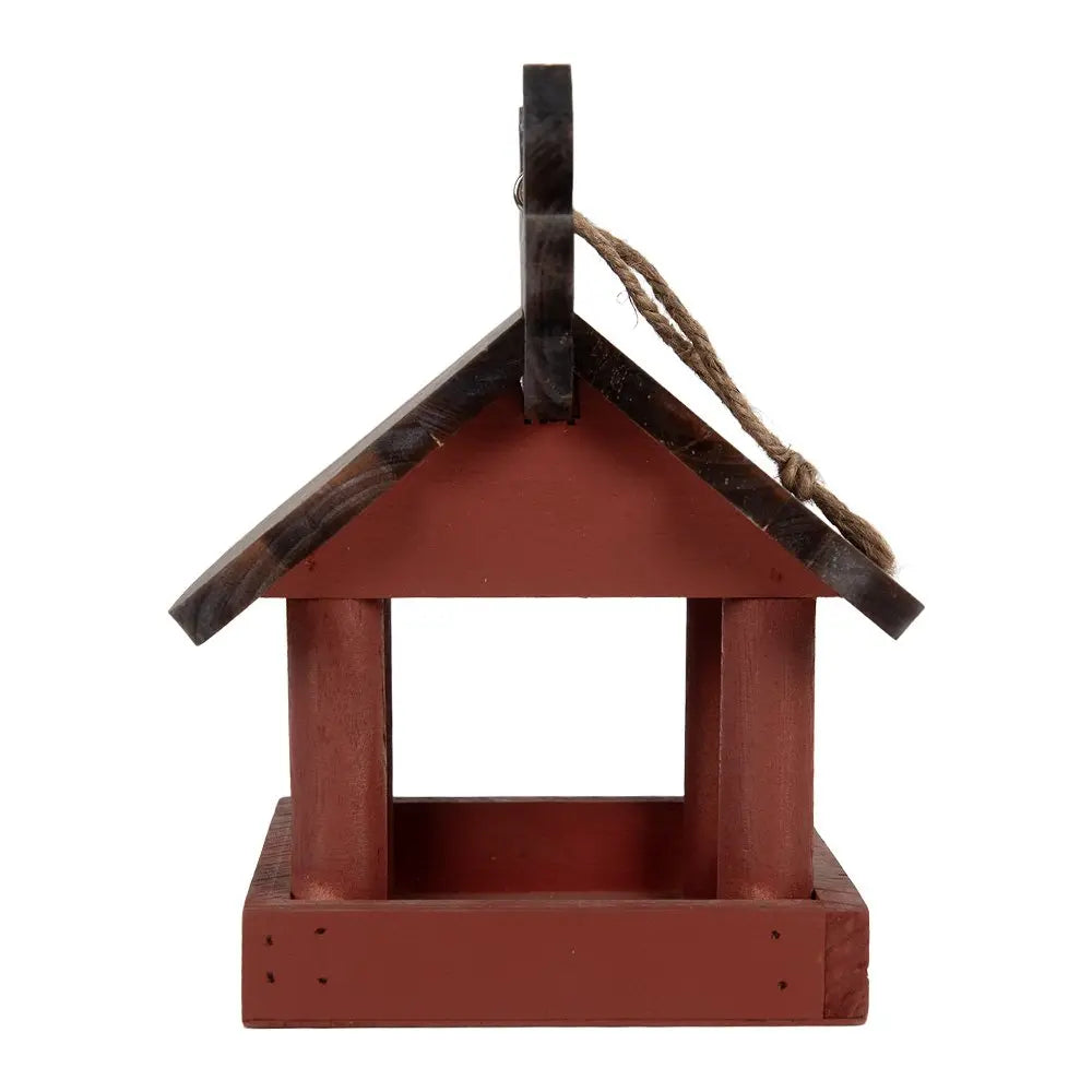 Vogelfutterhaus 17x25x21 cm rotes Holz Clayre & Eef.