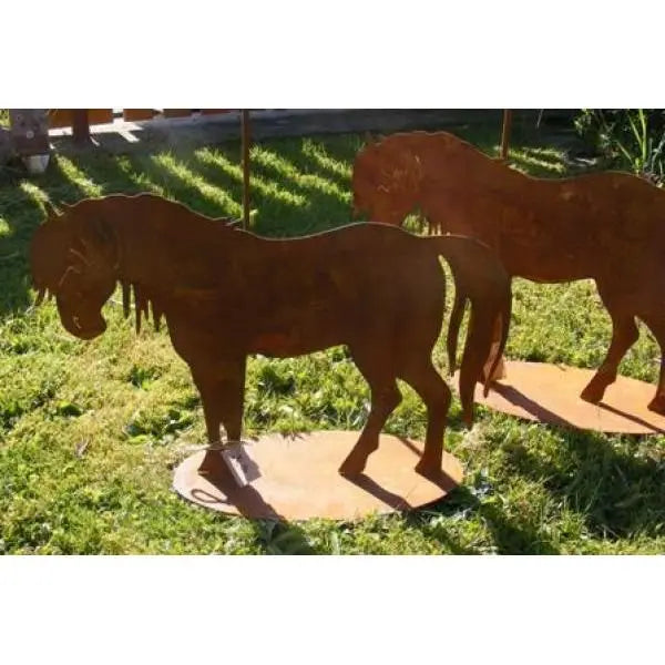 Metall Dekofigur Pferd | Edelrost Gartendeko Vintage Pony - Pille Gartenwelt