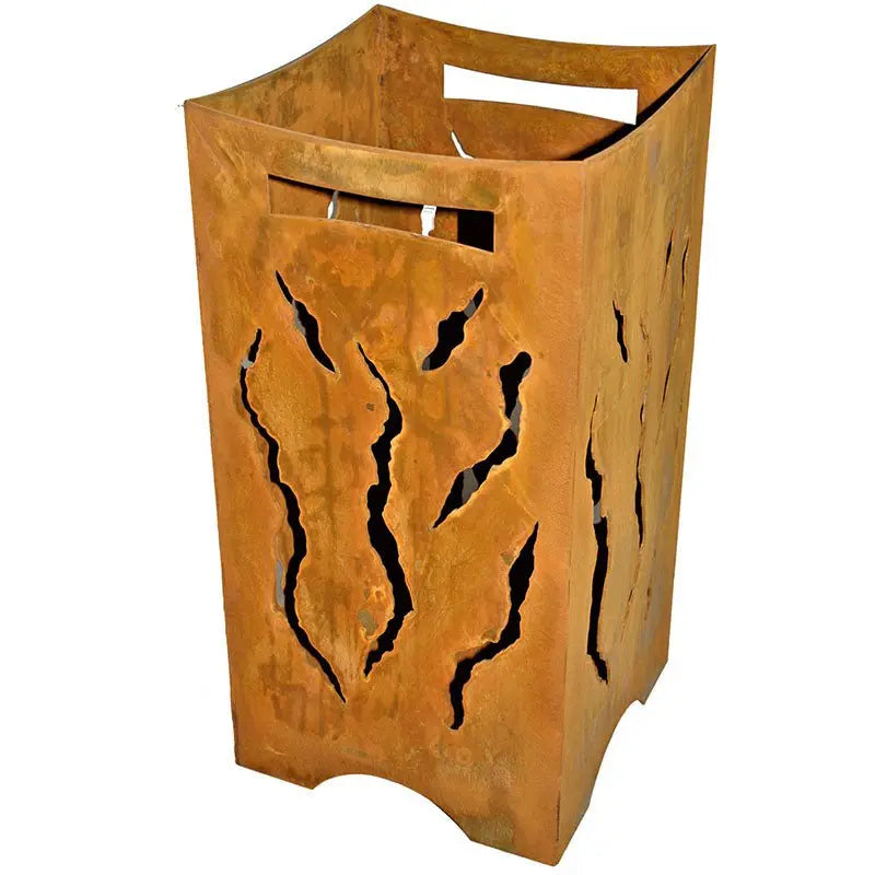 Edelrost Feuerkorb mit Flammenmotiv – Feuertonne 57 cm für Terrasse & Garten - Pille Gartenwelt