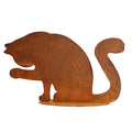 Edelrost Katze putzend – Metall Dekofigur 32 cm mit Bodenplatte Rostikal