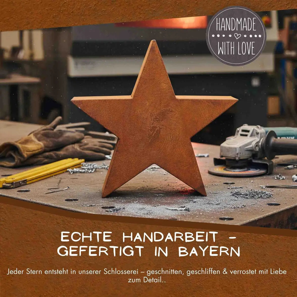 Edelrost Weihnachtsstern 3D aus Metall – 30 cm oder 50 cm Rost Deko - Pille Gartenwelt