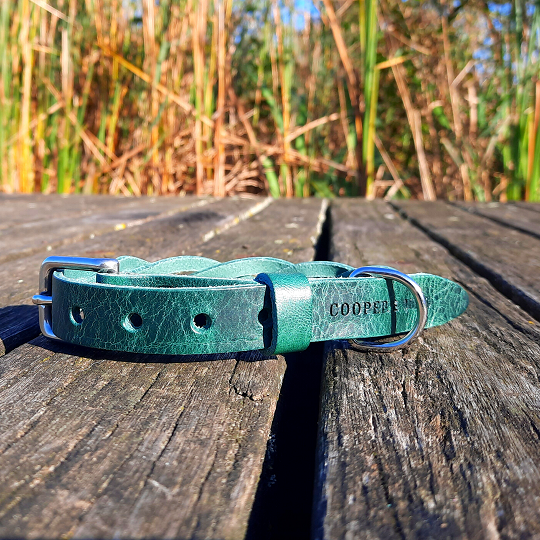 Geflochtenes Hundehalsband Twisted aus Leder – handgemacht, XS–L