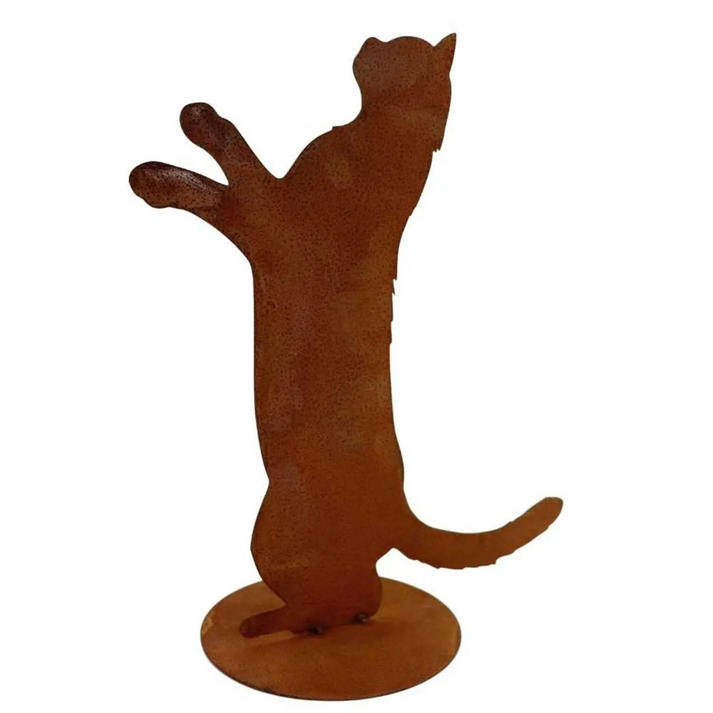 Edelrost Katze "Feline" | auf Bodenplatte | Metall Wohn- und Gartendeko Figur Rostikal