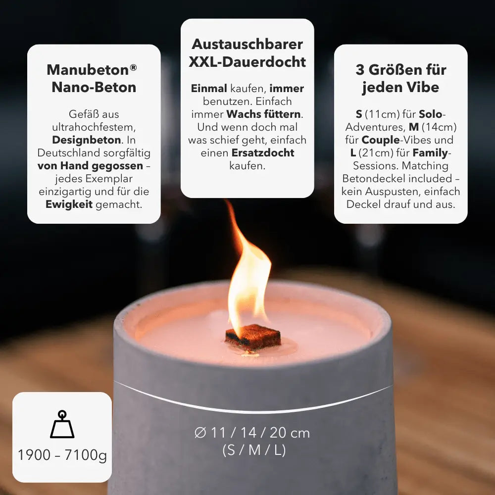 FIRE Cozy DEAL Design Feuer Duo Beton
