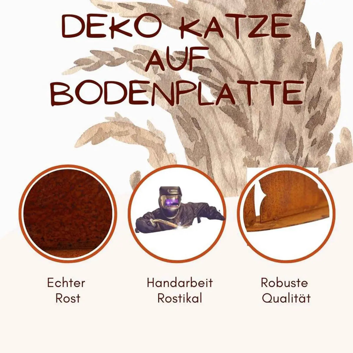 Edelrost Katze putzend – Metall Dekofigur 32 cm mit Bodenplatte Rostikal