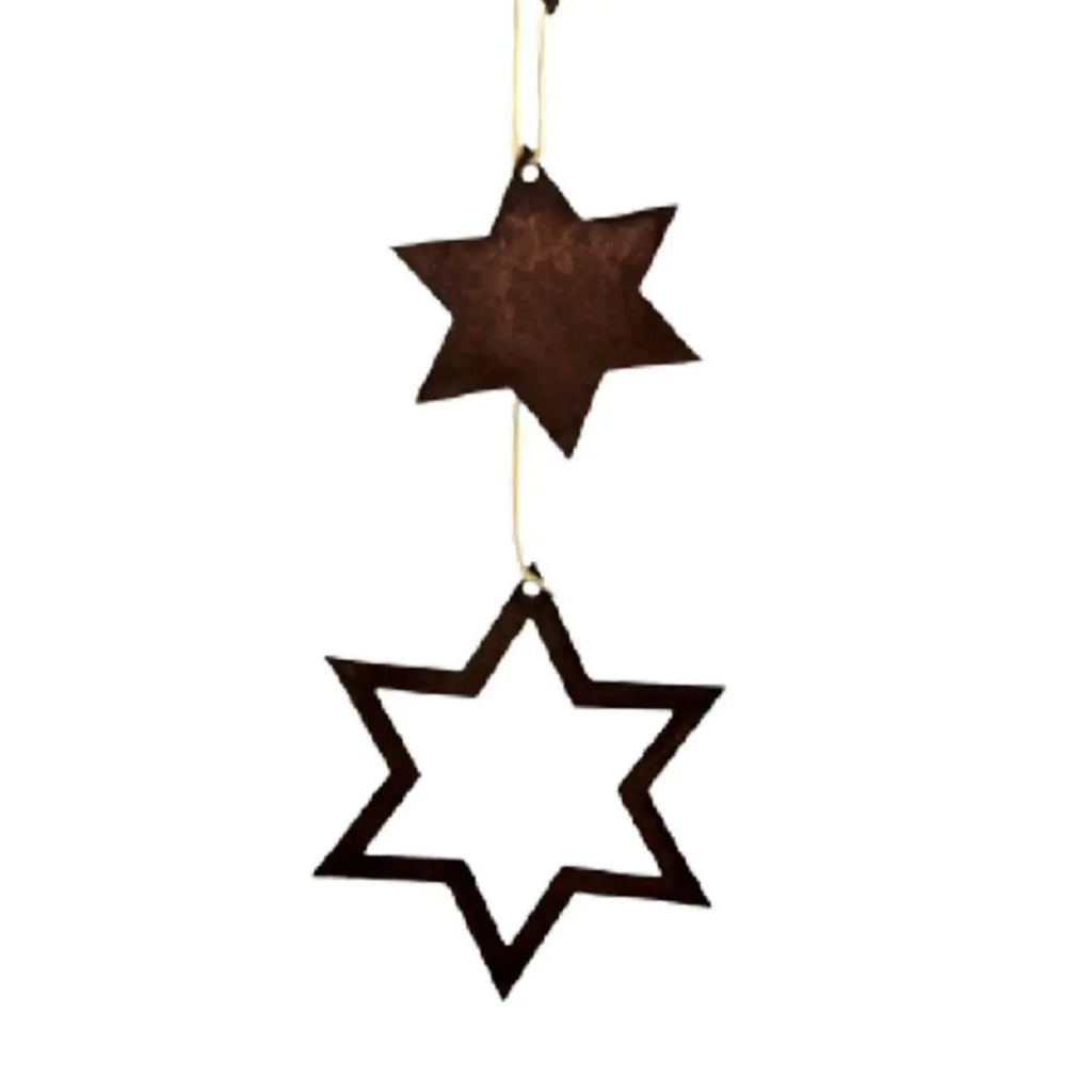 Edelrost Stern Anhänger Set – Metall Sterne zum Hängen für Fenster & Christbaum - Pille Gartenwelt