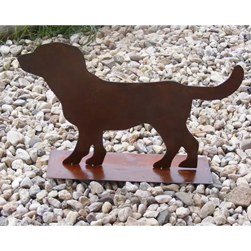 Edelrost Hund „Lumpi“ – Metall Gartenfigur im Shabby Chic Look (50 cm) - Pille Gartenwelt