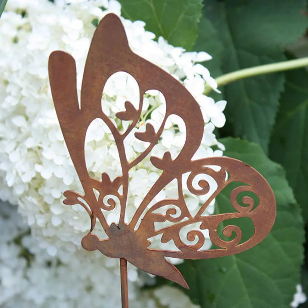 Edelrost Gartendeko Blumenstecker Schmetterling "Anita" | Vintage Deko Frühling | - Pille Gartenwelt