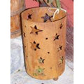 Edelrost Deko Sternen Windlicht | 35 cm x 15 cm | Rostige Metall Laterne - Pille Gartenwelt