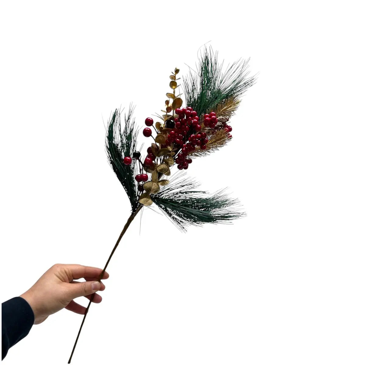 Weihnachtsblumenkombination | Kunstblume aus Seide | Länge 61cm 1Stk QMF Trading