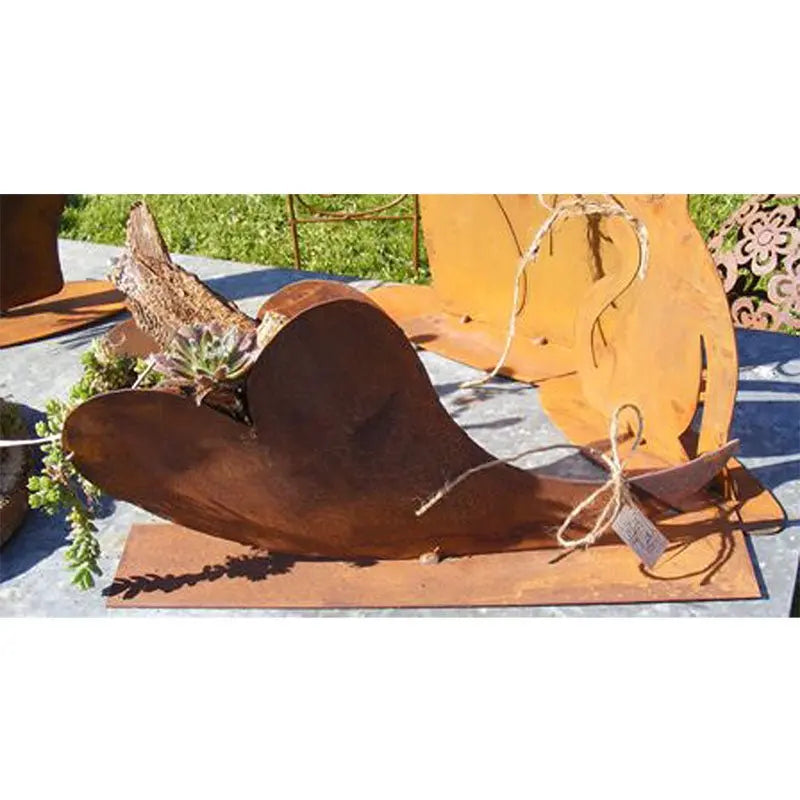 Edelrost Pflanzherz auf Bodenplatte – Deko Herz zum Bepflanzen, 35 cm - Pille Gartenwelt