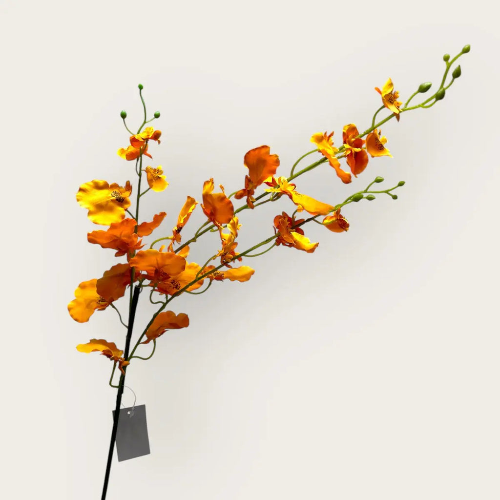 Orangefarbenes Oncidium | Kunstblume aus Seide | Länge 97cm 1Stk QMF Trading