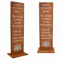 Edelrost Gartenschild mit Spruch – Spruchtafel mit Stand oder Stab - Pille Gartenwelt