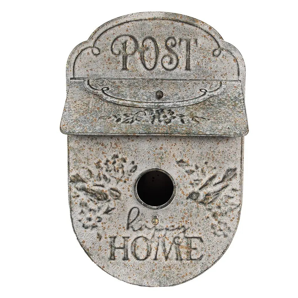 Briefkasten/Vogelhaus 27x11x41 cm Graues Metall Clayre & Eef.