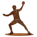 Handball Figur aus Metall – Edelrost Skulptur mit Ball, 45 cm, 2 Farben - Pille Gartenwelt