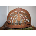 Teelichthalter Edelrost Winterlandschaft Deko – Weihnachtsdeko für Fensterbank & Tisch, 38 cm - Pille Gartenwelt