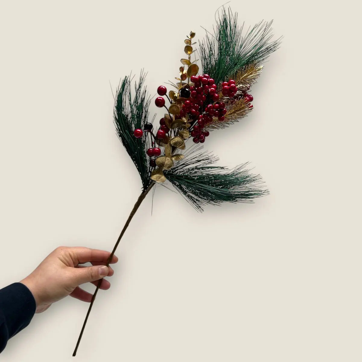 Weihnachtsblumenkombination | Kunstblume aus Seide | Länge 61cm 1Stk QMF Trading