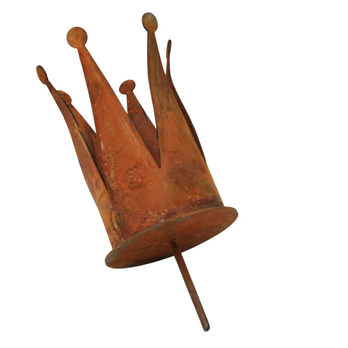 Edelrost Krone Teelichthalter mit Spieß – Metall Deko 15 cm - Pille Gartenwelt