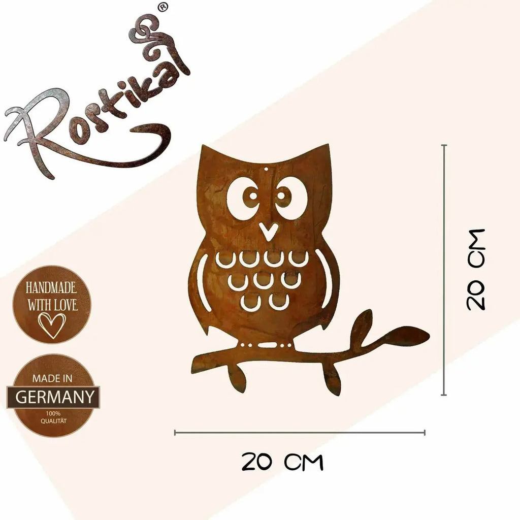 Edelrost Dekofigur Eule "Paulinchen" | Hängedeko für den Herbst Rostikal