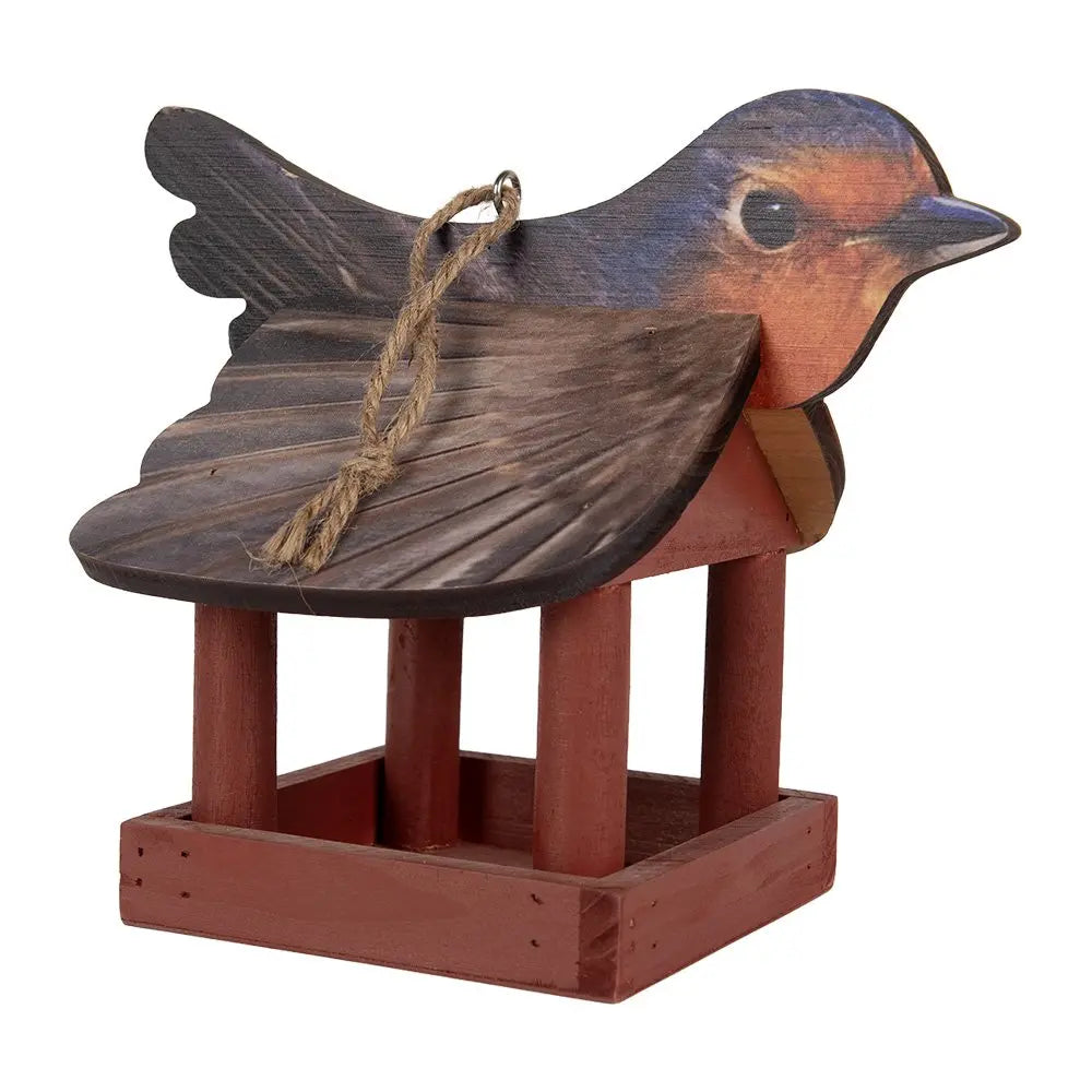 Vogelfutterhaus 17x25x21 cm rotes Holz Clayre & Eef.