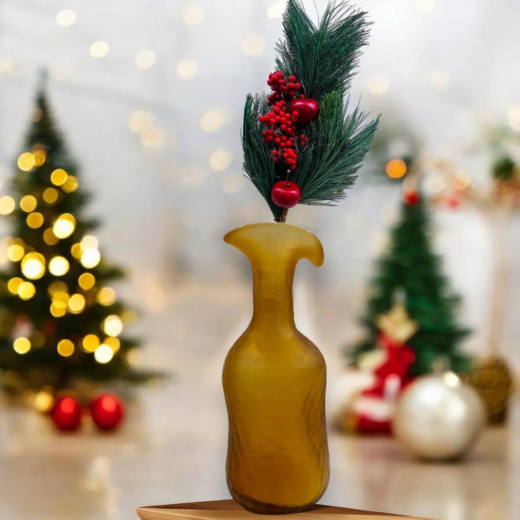 Apfel-Weihnachtsblumenkombination | Kunstblume aus Seide | Länge 61cm 1Stk QMF Trading