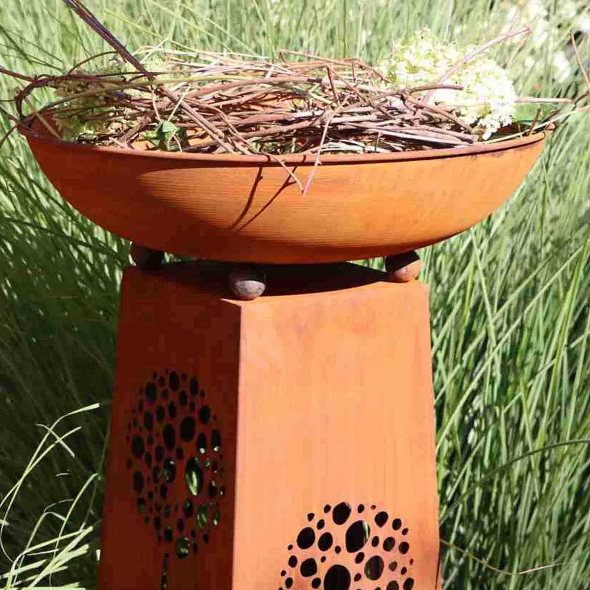 Cortenstahl Pflanzschale 53 cm – rostoptik Schale mit Ablaufloch, 2 Varianten - Pille Gartenwelt