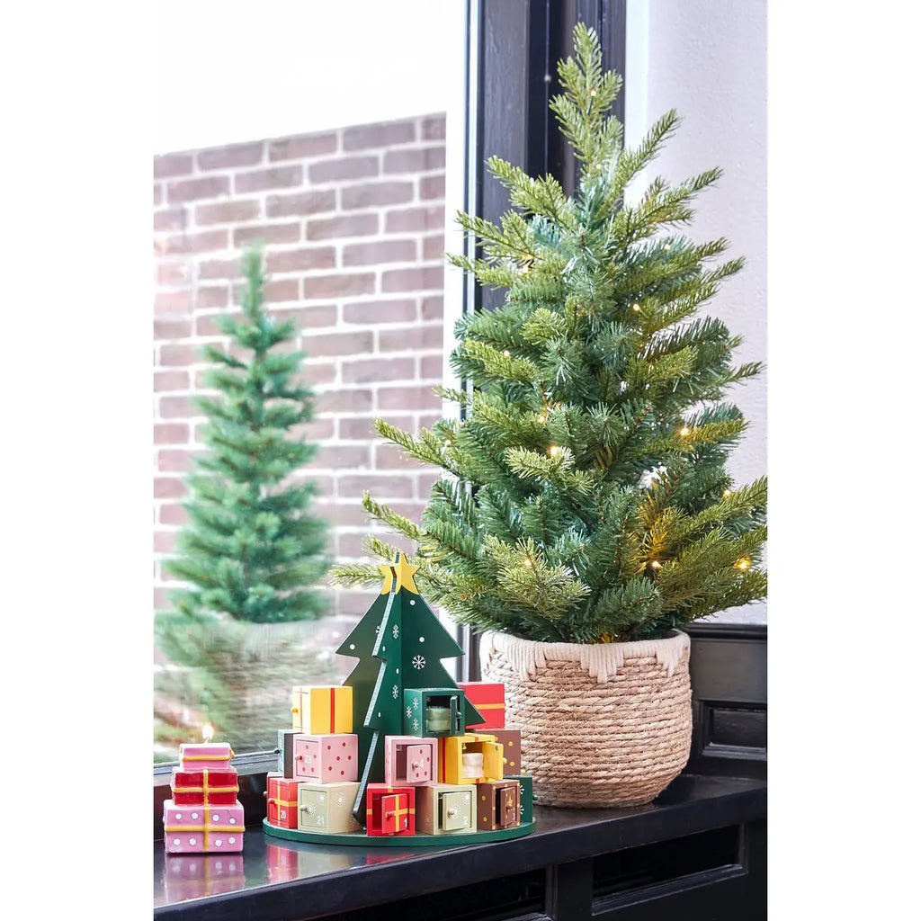 Adventskalender Grün MDF 30 cm hoch | zum selbst Befüllen - Pille Gartenwelt
