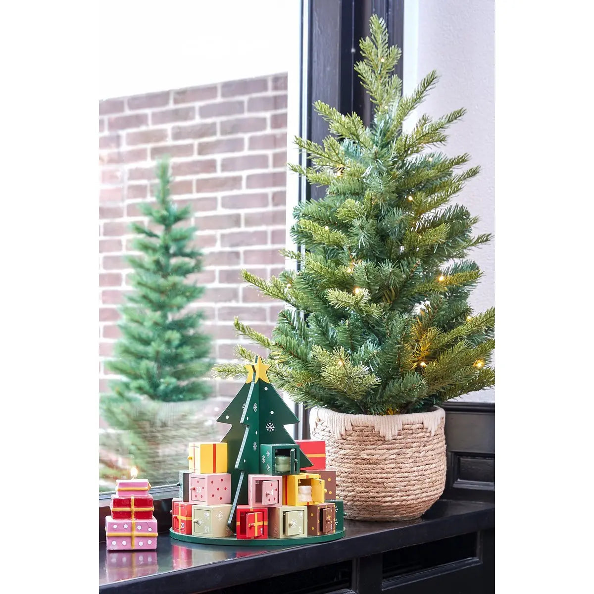 Adventskalender Grün MDF 30 cm hoch | zum selbst Befüllen - Pille Gartenwelt