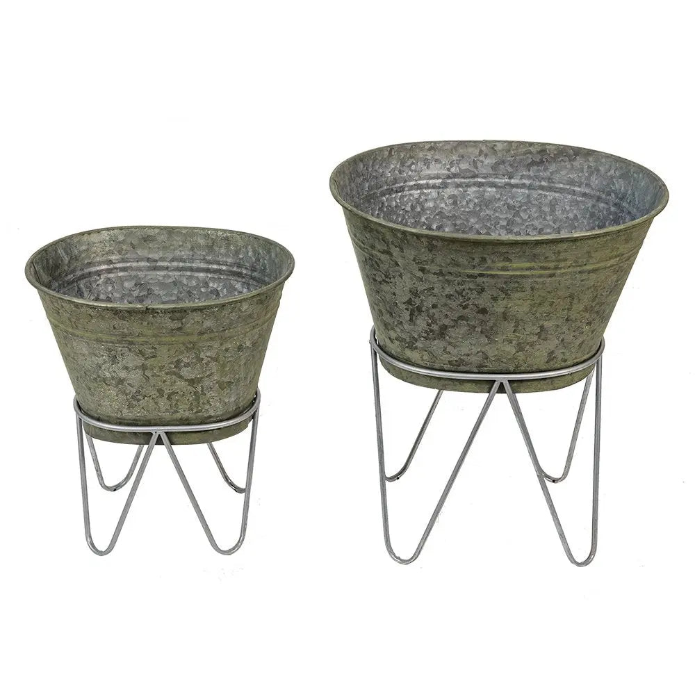 Pflanztopf 2er Set Deko-Pflanzenhalter (2) 46x38x26/56/37x31x23/43 cm Clayre & Eef.