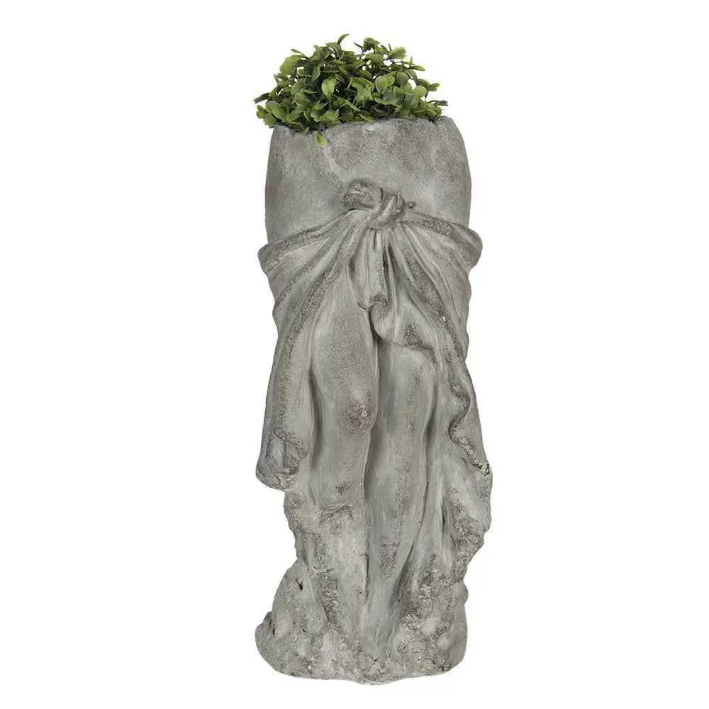 Pflanztopf13x13x29 cm grauer Stein Blumentopf für den Innen-Bereich Clayre & Eef.