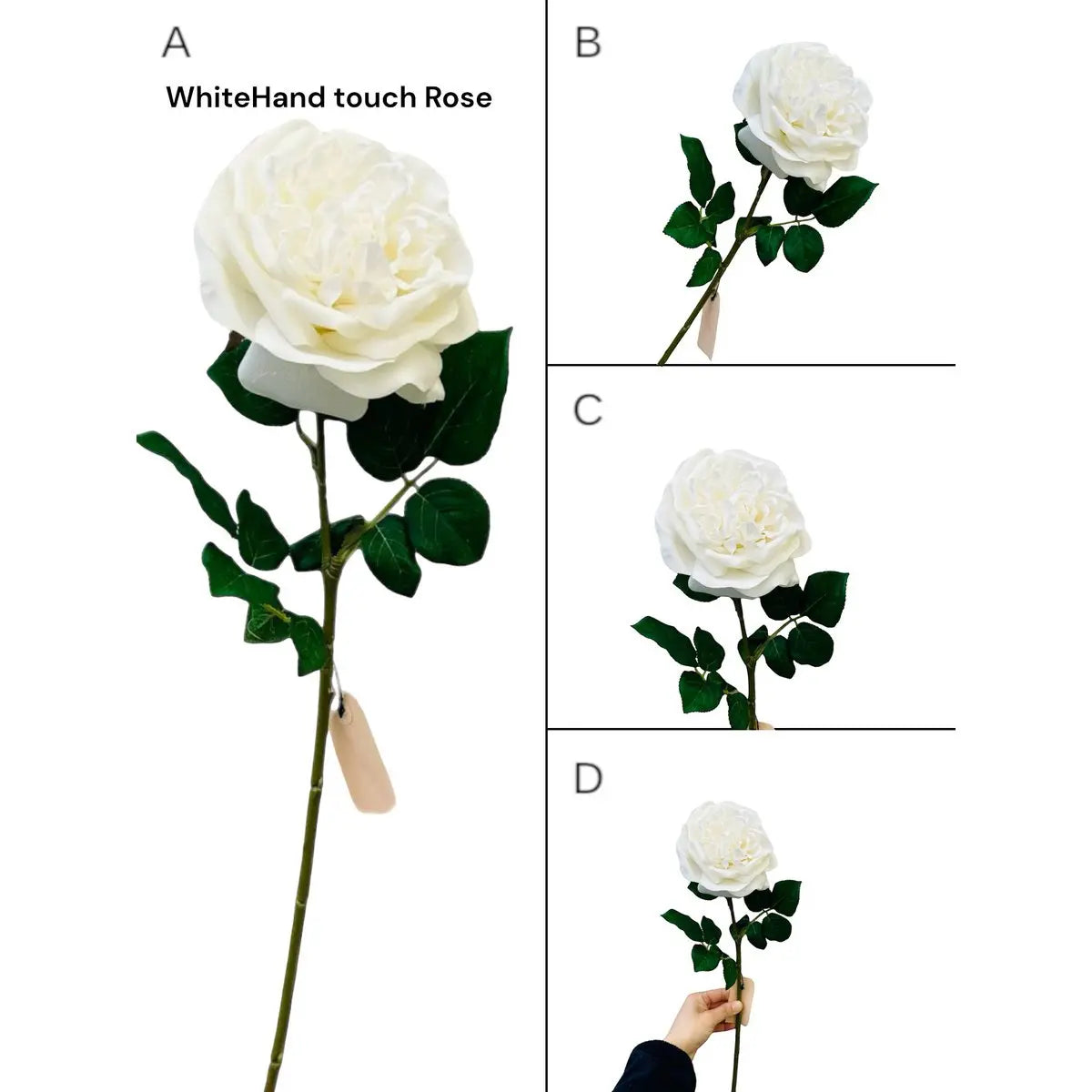 QMF Hand Touch Rose 65 cm MIT 2 STÜCK QMF Trading