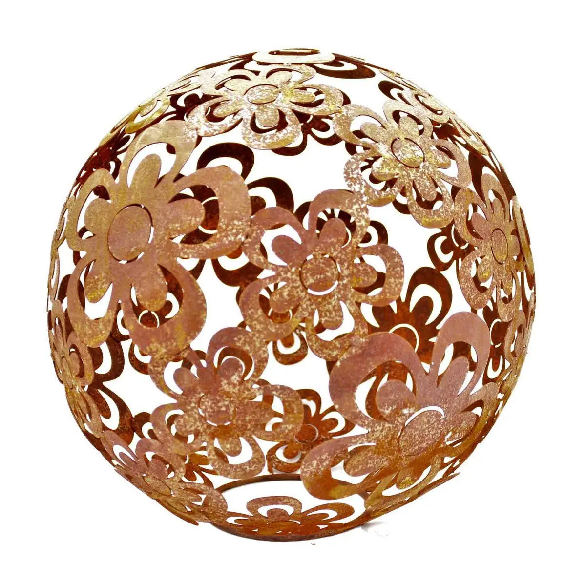 Edelrost Blumen Kugel Ø40 cm aus Metall – Deko für Haus & Garten - Pille Gartenwelt