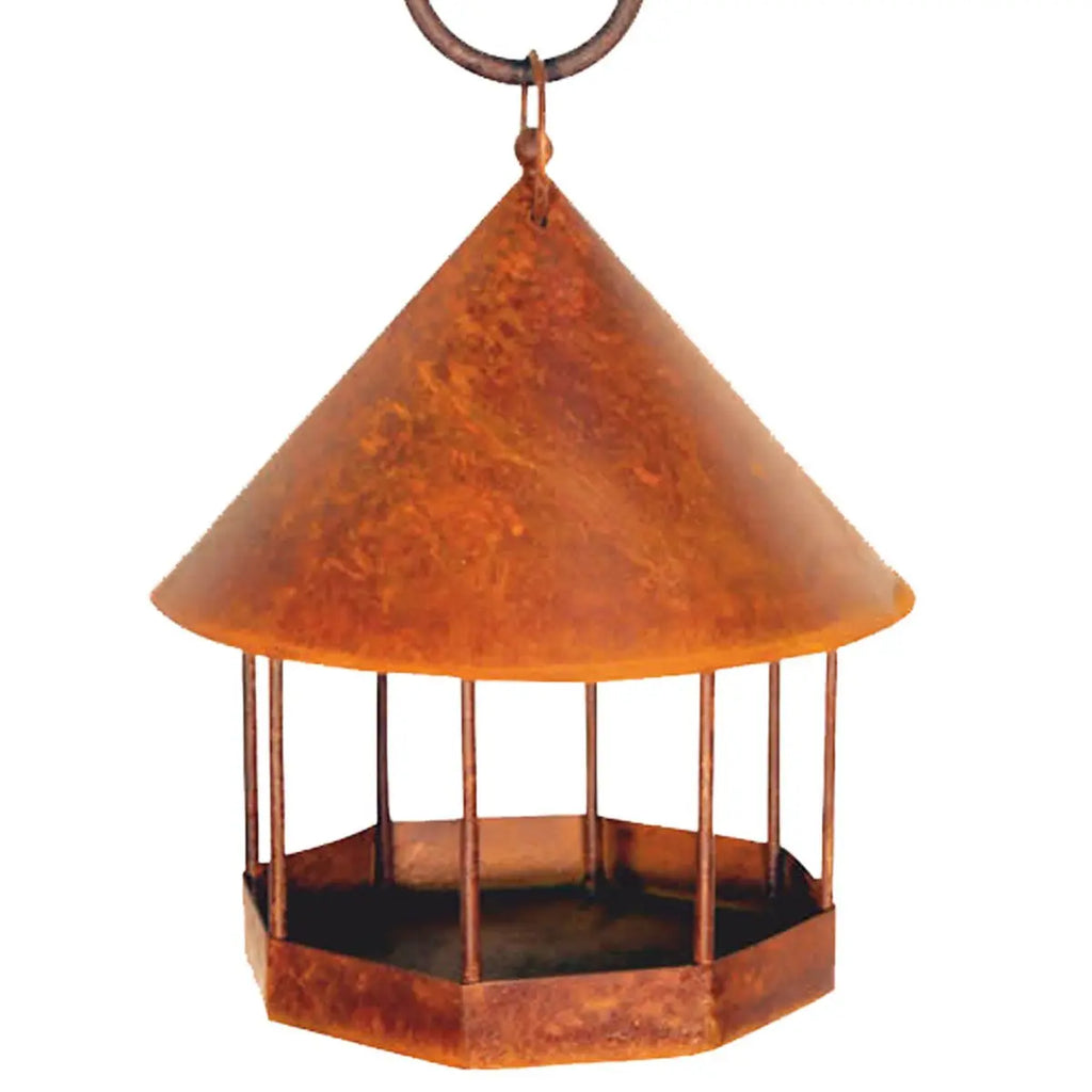 Edelrost Vogelfutterstation – Metall Vogelhäuschen wetterfest, Ø25 cm - Pille Gartenwelt