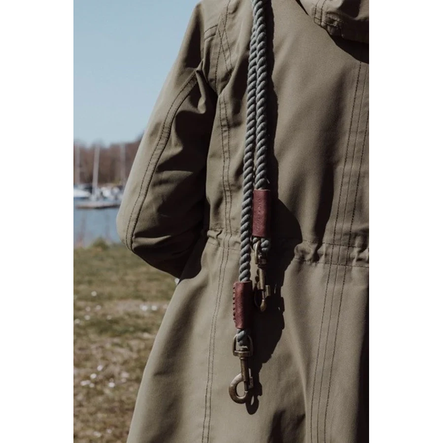 Verstellbare Hundeleine aus gedrehter Baumwolle – Waldgrün | 2,50 m