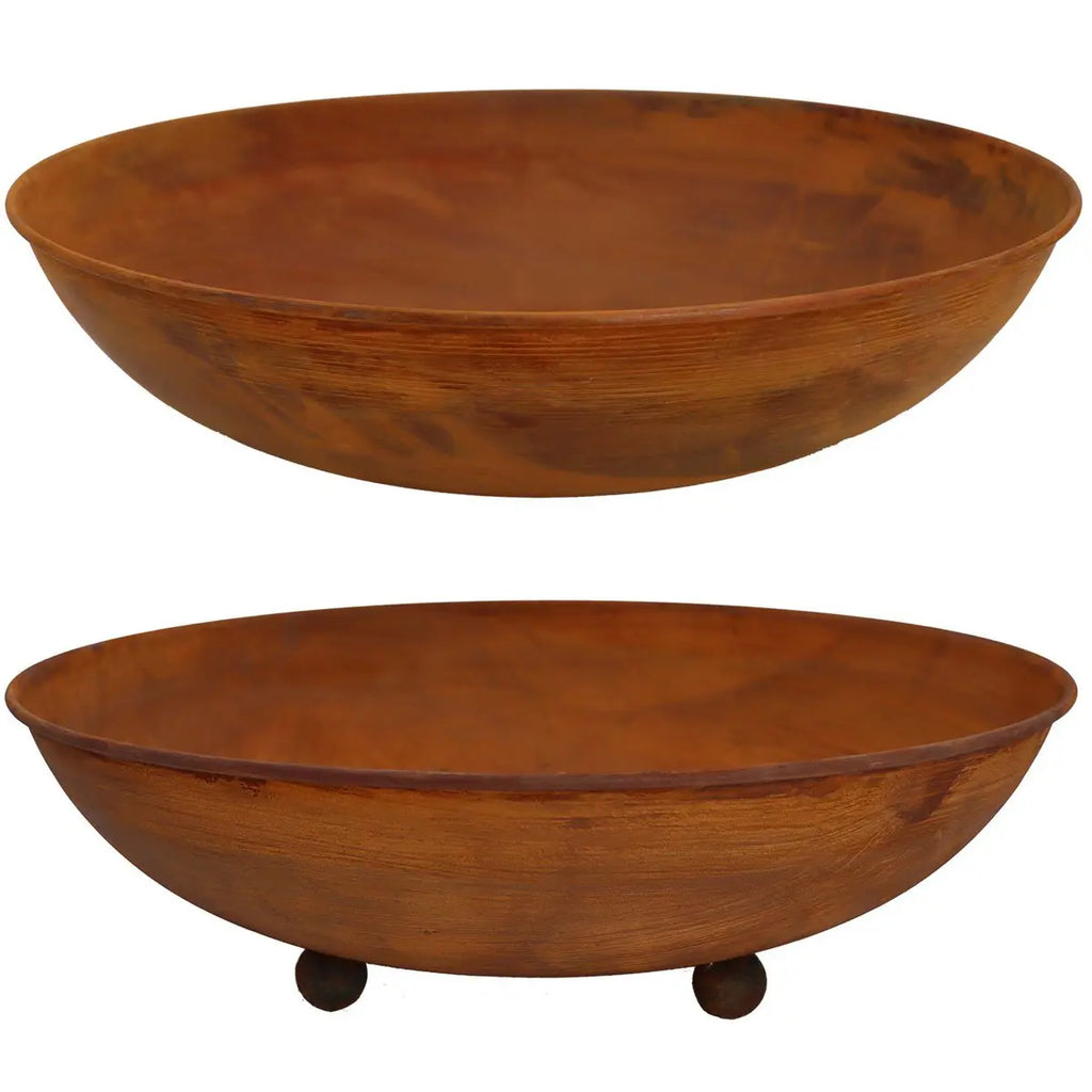 Cortenstahl Pflanzschale 53 cm – rostoptik Schale mit Ablaufloch, 2 Varianten - Pille Gartenwelt