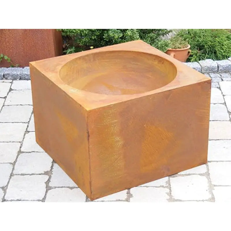 Edelrost Pflanzwürfel 50 cm – Shabby Chic Blumenkübel aus Metall - Pille Gartenwelt