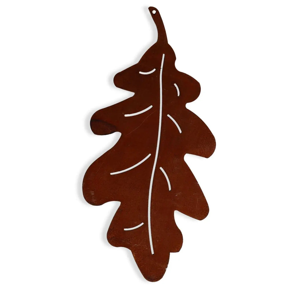 Edelrost Eichenblatt Anhänger – Herbstdeko Metall 15 cm - Pille Gartenwelt