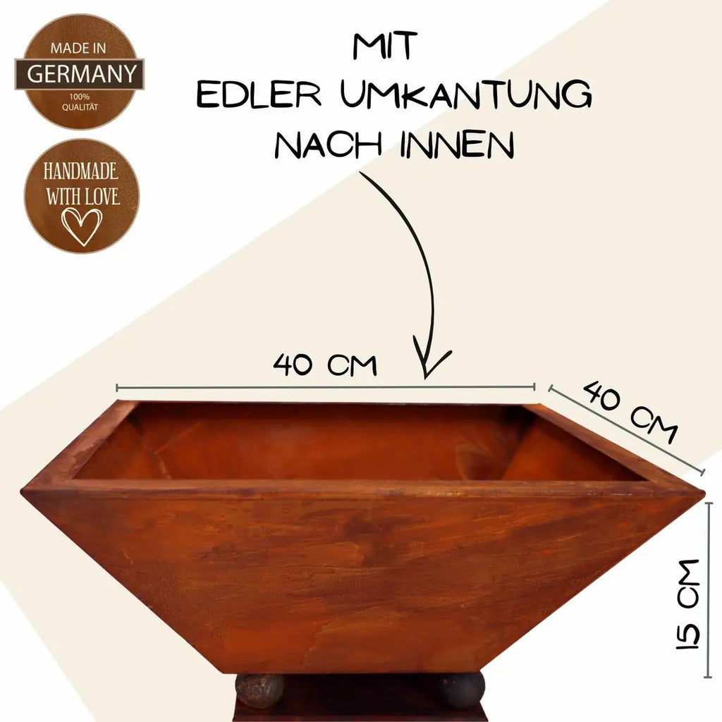 Edelrost Pflanzsäule 85 cm mit Schale – 6 Varianten Vintage - Pille Gartenwelt