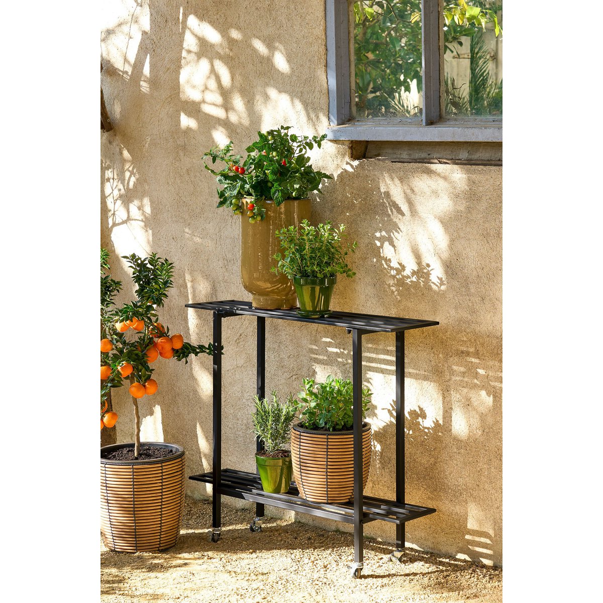 3er Set Pflanztöpfe Pflanzkübel außen und innen von Durban Brown