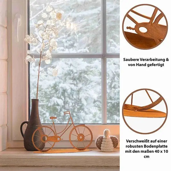 Metalldeko Fahrrad im Edelrost Design | Bike Deko Figur - Pille Gartenwelt
