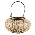 Windlicht Rattan Metall beige Ø 23x12 cm Clayre & Eef.